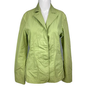 Olsen Europe‎ Jacket Womens Sz 4 Sage Green Cotton Lightweight Collared